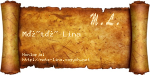 Máté Lina névjegykártya
